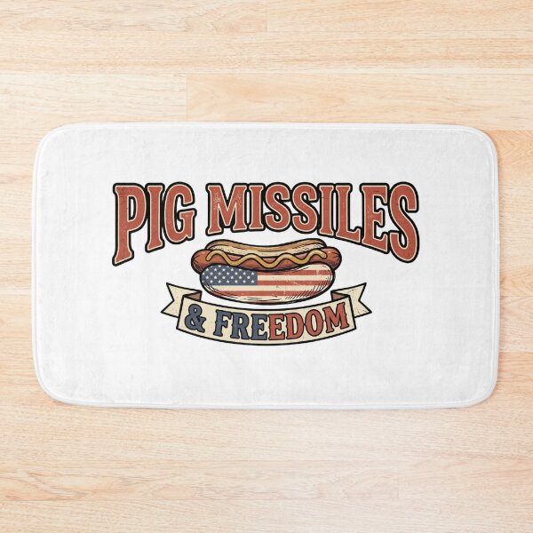 Item preview, Hotdog Pig Missiles Freedom patriotic bbq  humor designed and sold by ArtDesignTp.