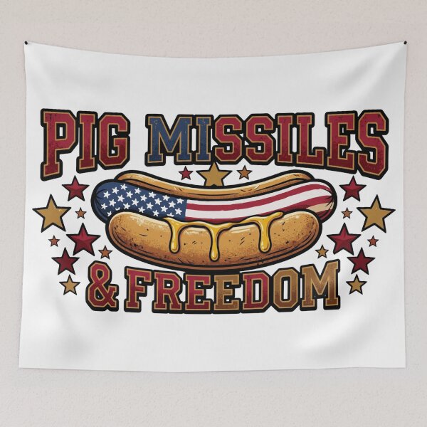 Item preview, funny hotdog pig missiles freedom designed and sold by ArtDesignTp.