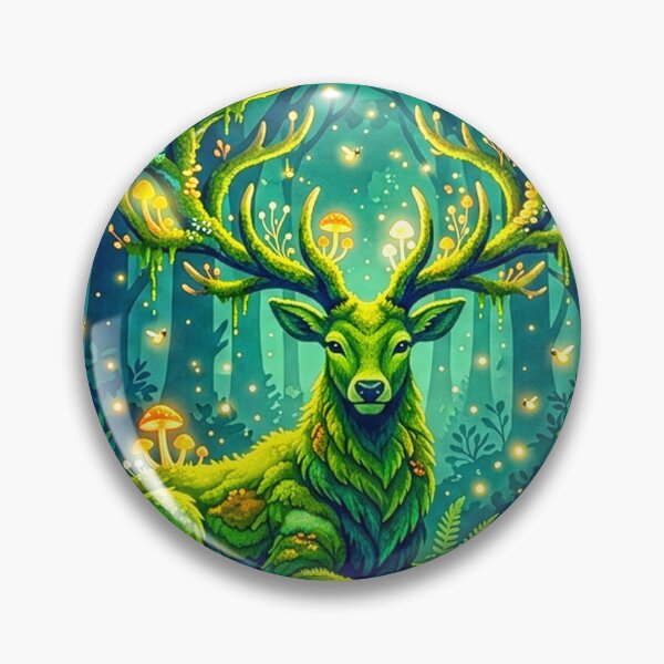 Item preview, Enchanted Forest Moss Stag with Glowing Mushrooms designed and sold by dougkeder.
