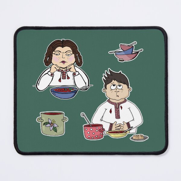 Item preview, Funny Ukrainian Borscht Feast Cartoon | Cute Traditional Food Sticker Pack designed and sold by MyxaART.