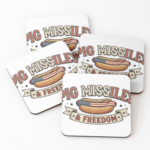 Item preview, funny hotdog pig missiles freedom patriotic bbq art designed and sold by ArtDesignTp.