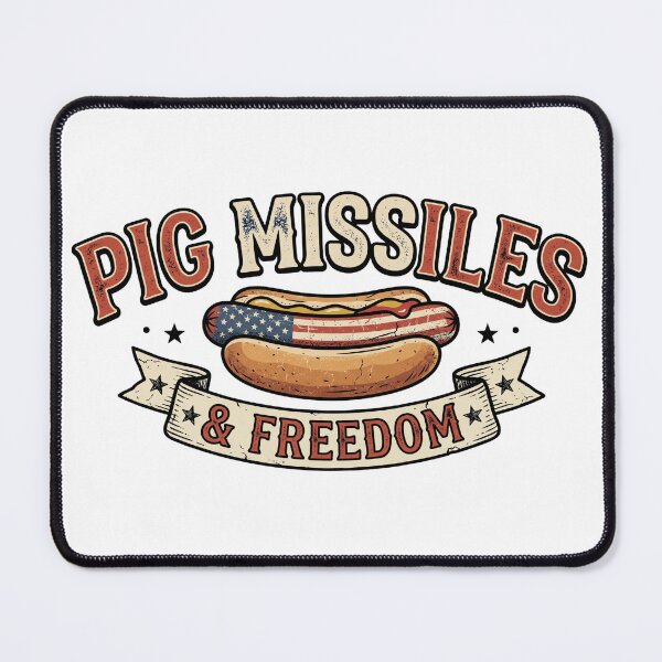 Item preview, funny hotdog pig missiles freedom patriotic bbq art designed and sold by ArtDesignTp.