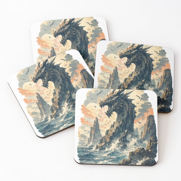 Item preview, Fantasy Sea Stack Dragon Rock - Mythical Coastal  designed and sold by irfanshikh.