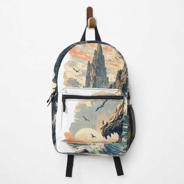 Item preview, Fantasy Sea Stack Dragon Rock - Mythical Coastal designed and sold by irfanshikh.