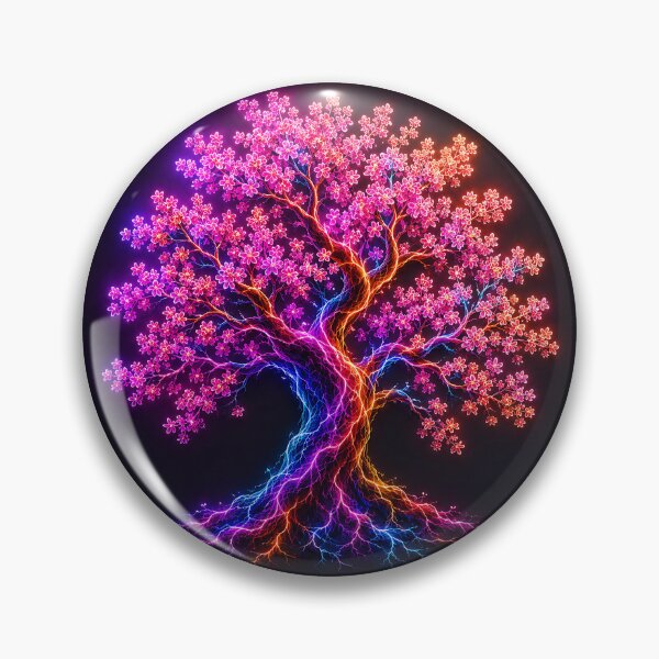 Item preview, Electric Bloom Tree – Neon Cherry Blossom Art designed and sold by Aureva Arts Shop.
