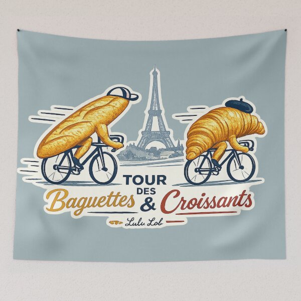 Aperçu de l'œuvre Tour de France - Tour des Baguettes & Tour des Croissants créée et vendue par LuluLeb.