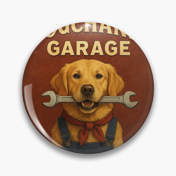 Item preview, Dogchanic Garage Golden Retriever Mechanic Dog Design designed and sold by artCreativeColony.