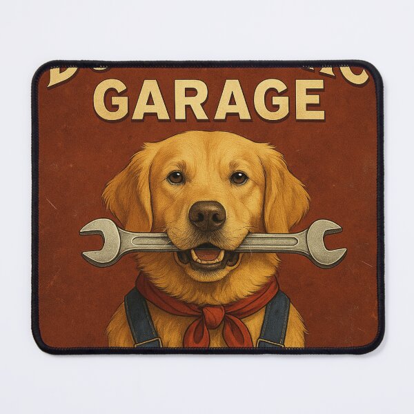 Item preview, Dogchanic Garage Golden Retriever Mechanic Dog Design designed and sold by artCreativeColony.