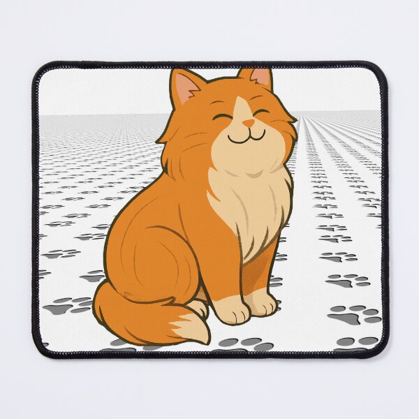 Item preview, Cute Orange Cat Sitting with Paw Prints Background designed and sold by MigWhimsy.