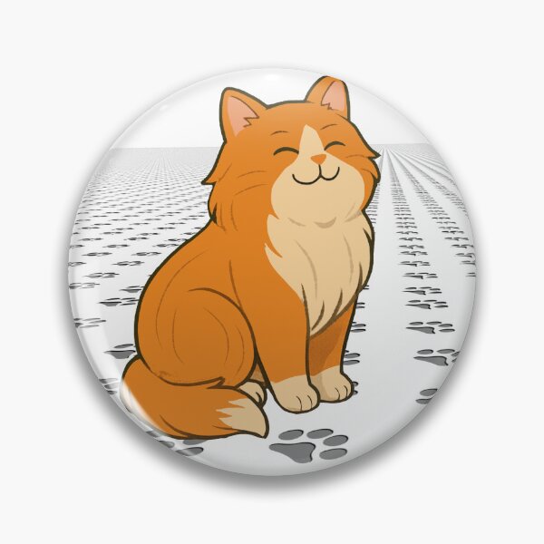Item preview, Cute Orange Cat Sitting with Paw Prints Background designed and sold by MigWhimsy.