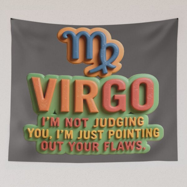 Item preview, virgo i'm not judging colorful typographic funny zodiac design designed and sold by SmashingDeals.