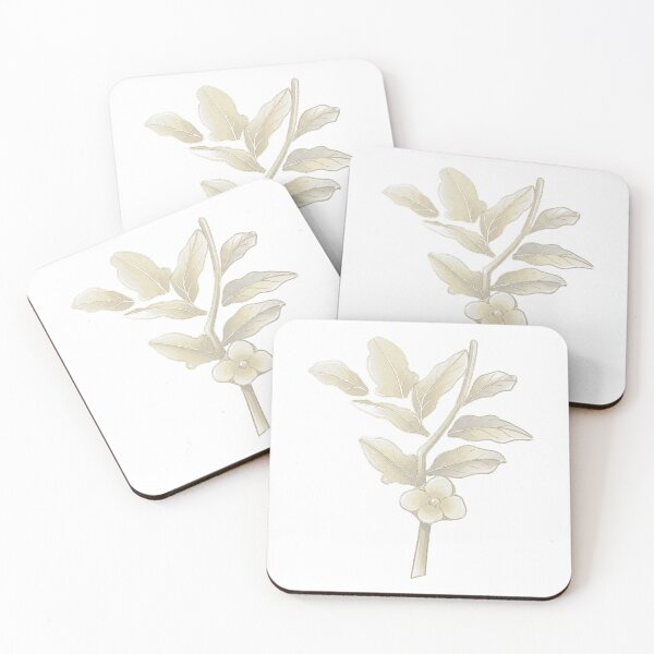 Item preview, Korean Traditional Ivory Botanical Watercolor Branch Pattern designed and sold by Yiruda-Art.