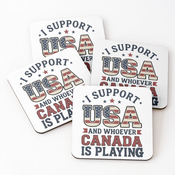 Item preview, I Support USA and Whoever Canada Is Playing patriotic art designed and sold by ArtDesignTp.