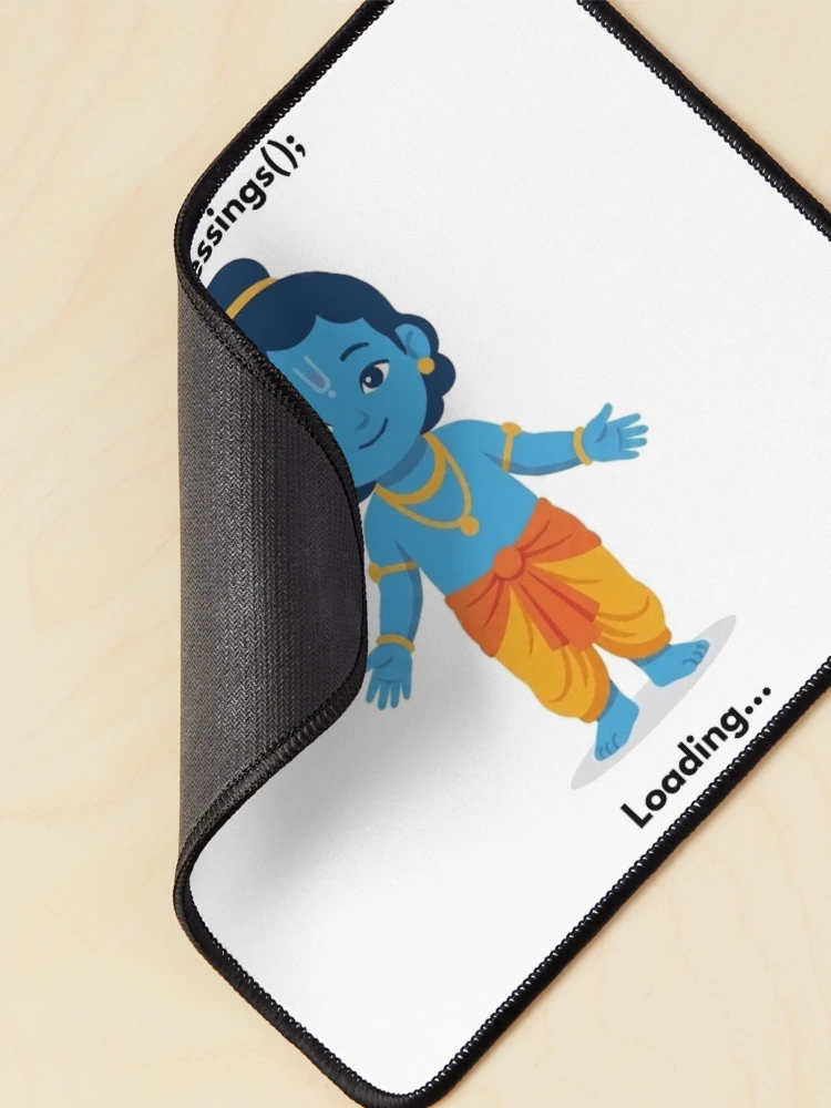 Thumbnail 2 of 5, Mouse Pad, await blessings | JavaScript Developer Sticker | Tech Humor designed and sold by BhaktiByte.