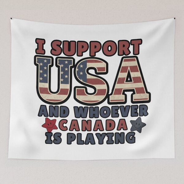 Item preview, funny I Support USA and Whoever Canada Is Playing  humor designed and sold by ArtDesignTp.
