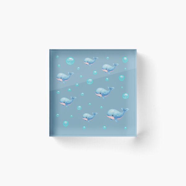 Item preview, Sea Life Cute Blue Watercolor Whales Floating Bubbles Ocean Aesthetic designed and sold by Art IN Pack.