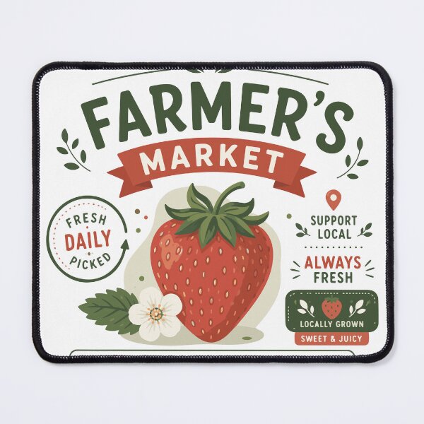 Item preview, Farmer's Market Strawberry Vintage T-Shirt Design designed and sold by ucpstudio.