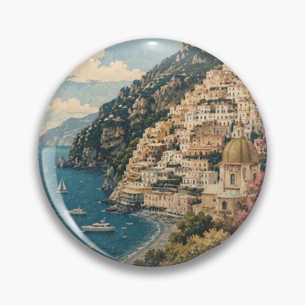 Item preview, Positano Italy Vintage Travel Poster | Amalfi Coast Mediterranean Wall Art designed and sold by NelenaArt.