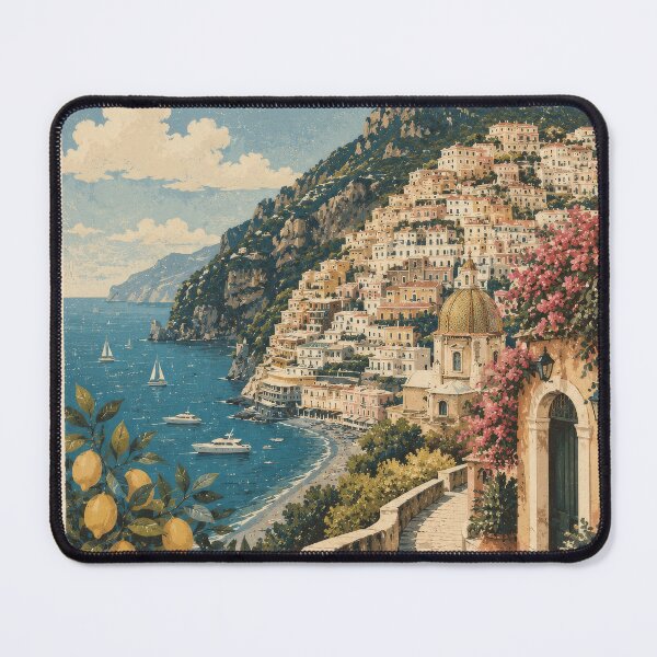 Item preview, Positano Italy Vintage Travel Poster | Amalfi Coast Mediterranean Wall Art designed and sold by NelenaArt.