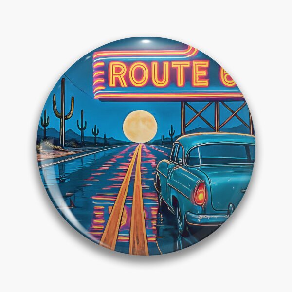 Item preview, Vintage Route 66 Neon Retro Synthwave Highway designed and sold by dougkeder.