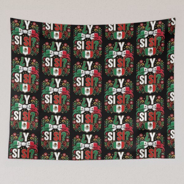 Item preview, Funny ¿Y SI SI? Mexican Flag Coquette Bow Crest Fiesta Cinco De Mayo designed and sold by kienoy.