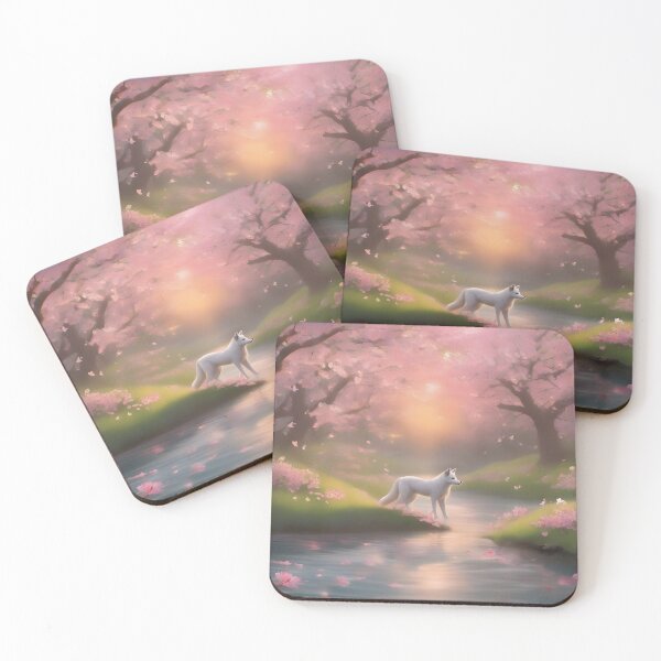 Item preview, White Fox in the Cherry Blossom Grove designed and sold by Fanta-sticky.