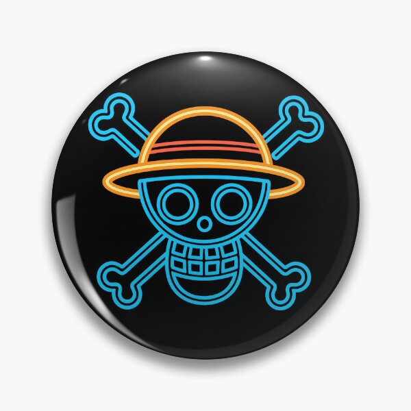 Item preview, Neon Pirate Skull with Straw Hat | Anime-Inspired Glowing Line Art Graphic designed and sold by Clauxel.