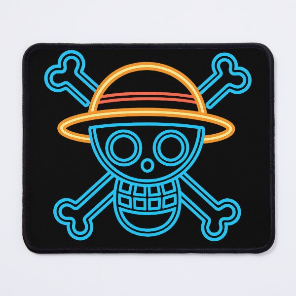 Item preview, Neon Pirate Skull with Straw Hat | Anime-Inspired Glowing Line Art Graphic designed and sold by Clauxel.