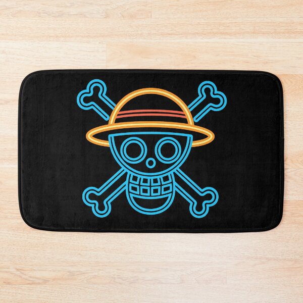Item preview, Neon Pirate Skull with Straw Hat | Anime-Inspired Glowing Line Art Graphic designed and sold by Clauxel.