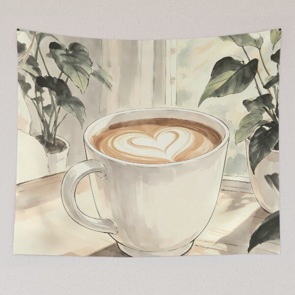 Item preview, Heart Latte by the Window designed and sold by HezeOtakuArt.