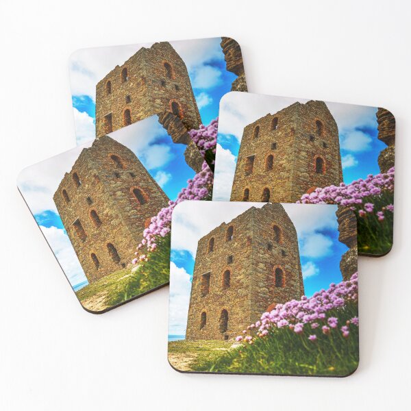 Item preview, Wheal Coates Tower, Coastal Ruin and Wildflowers, St Agnes, Cornwall, England designed and sold by Paul Thompson Photography.