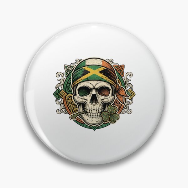 Item preview, St Patricks Day Irish Rasta Skull shamrock sunglasses designed and sold by ArtDesignTp.