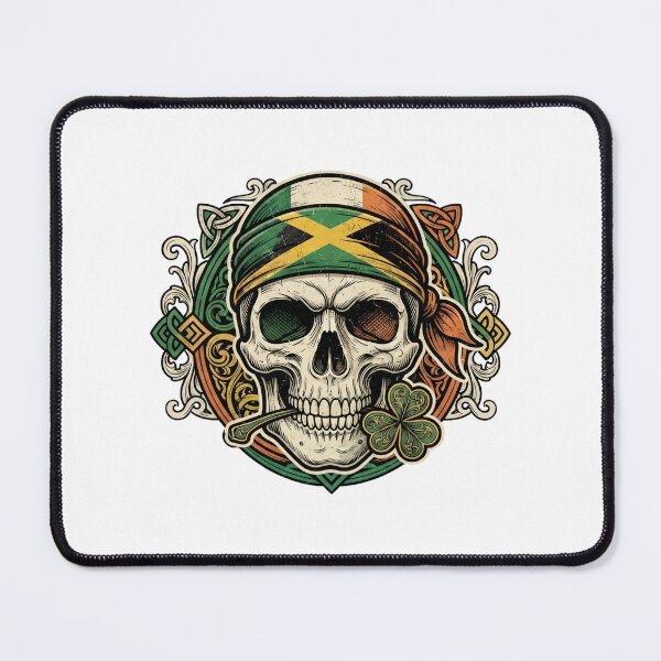 Item preview, St Patricks Day Irish Rasta Skull shamrock sunglasses designed and sold by ArtDesignTp.