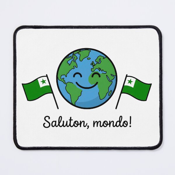 Item preview, Saluton, Mondo! Cute Smiling Earth Esperanto Design designed and sold by Sekla-Studio.