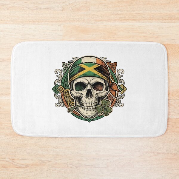 Item preview, St Patricks Day Irish Rasta Skull shamrock sunglasses designed and sold by ArtDesignTp.