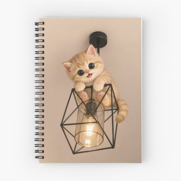 Item preview, Cute Orange Kitten Hanging Pendant Light | Kawaii Cat Cozy Home Illustration designed and sold by dreamybyana.