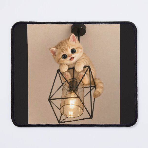 Item preview, Cute Orange Kitten Hanging Pendant Light | Kawaii Cat Cozy Home Illustration designed and sold by dreamybyana.