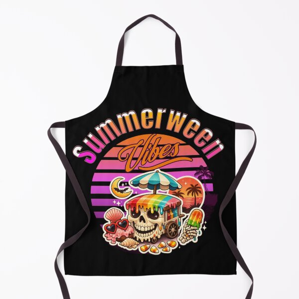 Item preview, Summerween Vibes Skeleton Ice Cream Cart Retro Sunset Tropical Halloween designed and sold by Youngkev-arts.