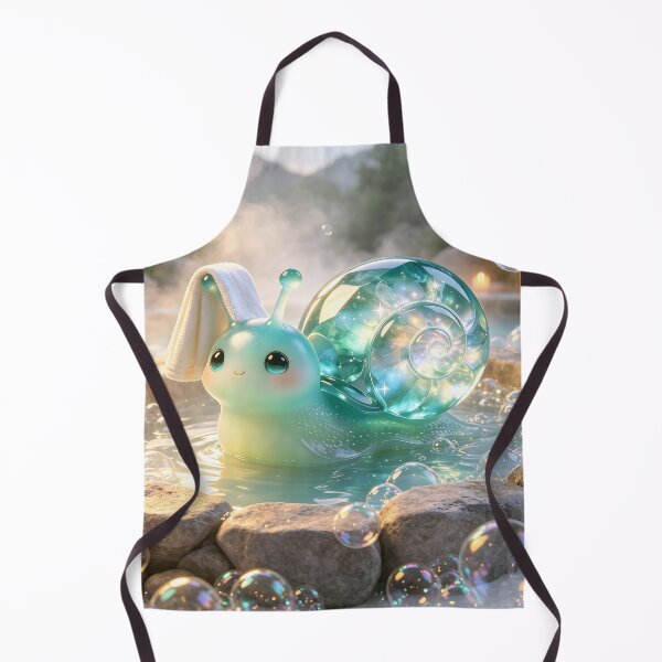 Item preview, The Spa Snail - Emerald Snail Relaxing in a Magical Hot Spring designed and sold by ABYSSLAB.