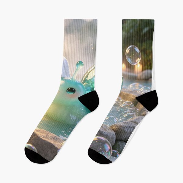Item preview, The Spa Snail - Emerald Snail Relaxing in a Magical Hot Spring designed and sold by ABYSSLAB.