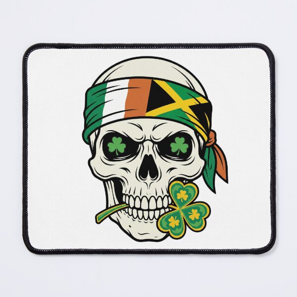 Item preview, Funny St Patricks Day Irish Rasta Skull lucky bandana designed and sold by ArtDesignTp.