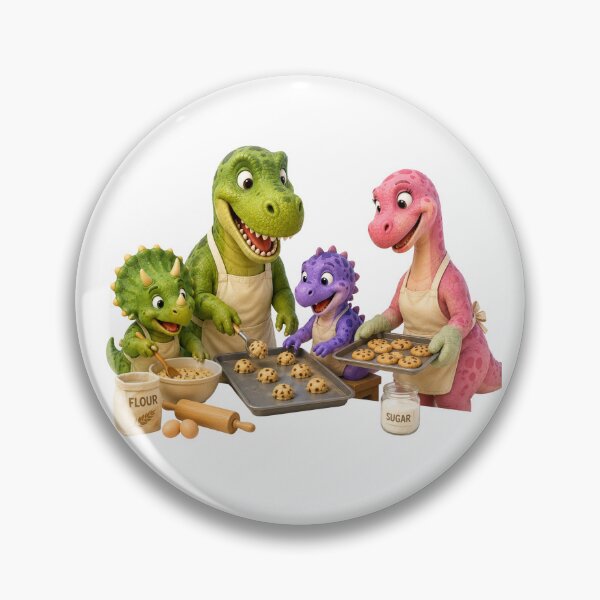 Item preview, Dinosaur Family Baking Cookies Art designed and sold by PriyankaSonara.