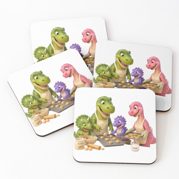 Item preview, Dinosaur Family Baking Cookies Art designed and sold by PriyankaSonara.