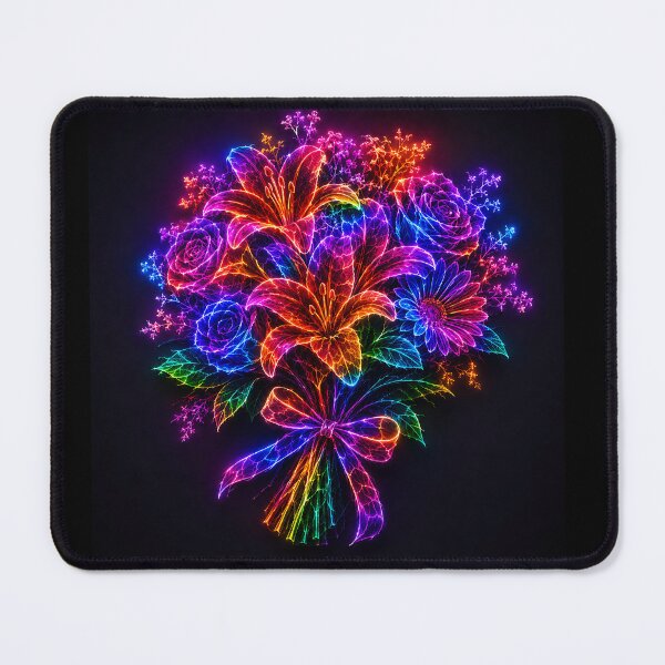 Item preview, Neon Electric Rainbow Flower Bouquet Glow Art designed and sold by Aureva Arts Shop.
