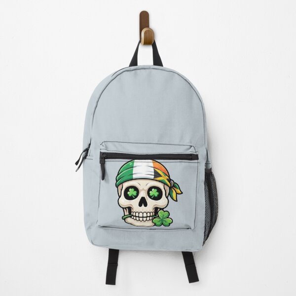 Item preview, St Patricks Day Irish Rasta skull four leaf lucky graphic designed and sold by ArtDesignTp.