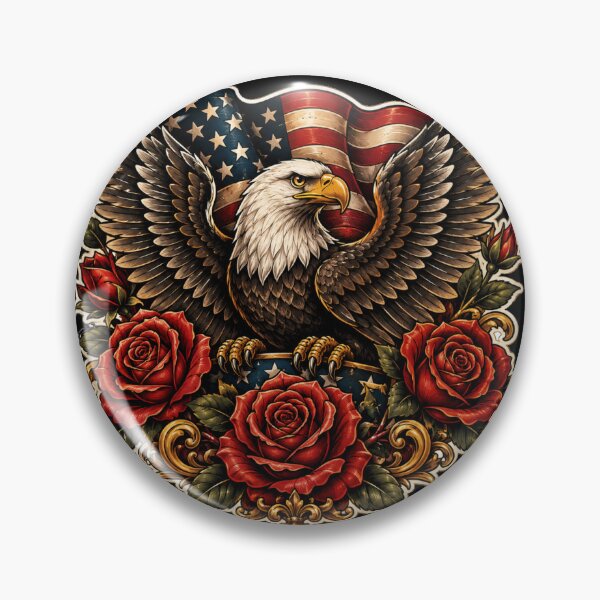 Item preview, Neo Traditional Eagle and Red Roses designed and sold by pohapoha181.