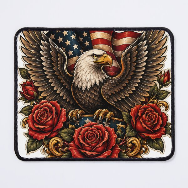 Item preview, Neo Traditional Eagle and Red Roses designed and sold by pohapoha181.