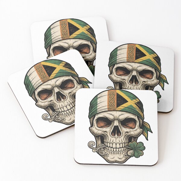Item preview, Funny St Patricks Day Irish Rasta skull style designed and sold by ArtDesignTp.