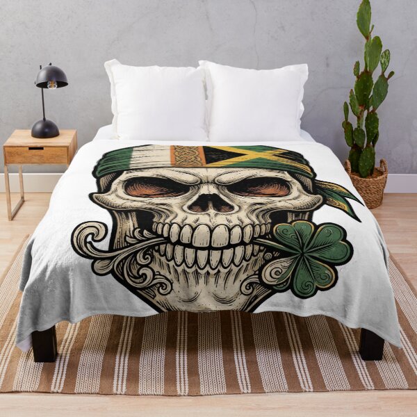 Item preview, Funny St Patricks Day Irish Rasta skull style designed and sold by ArtDesignTp.