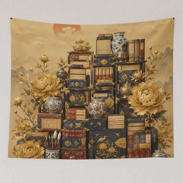 Item preview, Royal Korean Chaeckgeori Wall Art - Luxury Court Scholar Bookshelf Painting designed and sold by K-Tradition.